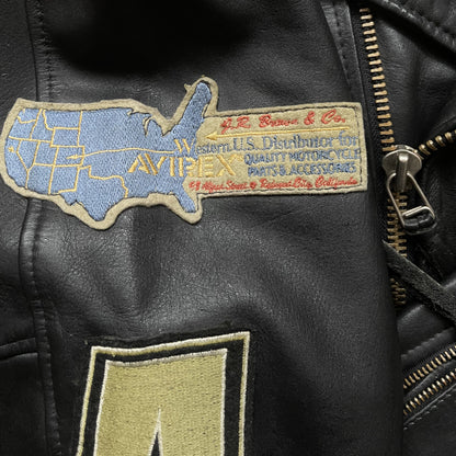 Avirex Leather Biker Jacket - L