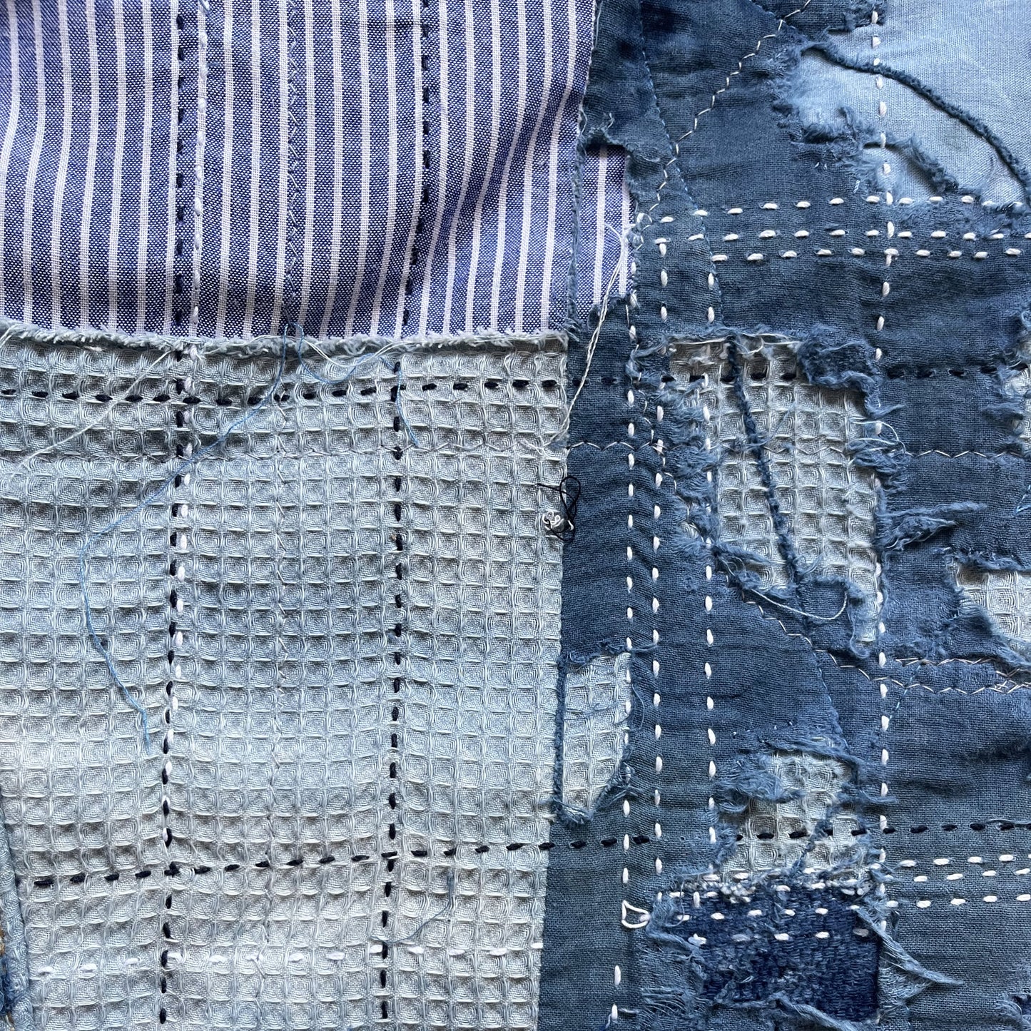 Indigo Boro Sashiko Distressed 501 Jeans - W30"