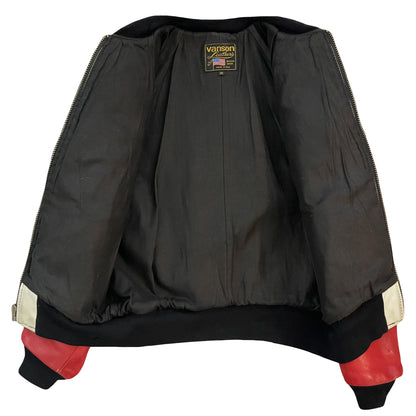 Vanson Leathers Race Team Leather Bomber Jacket - S