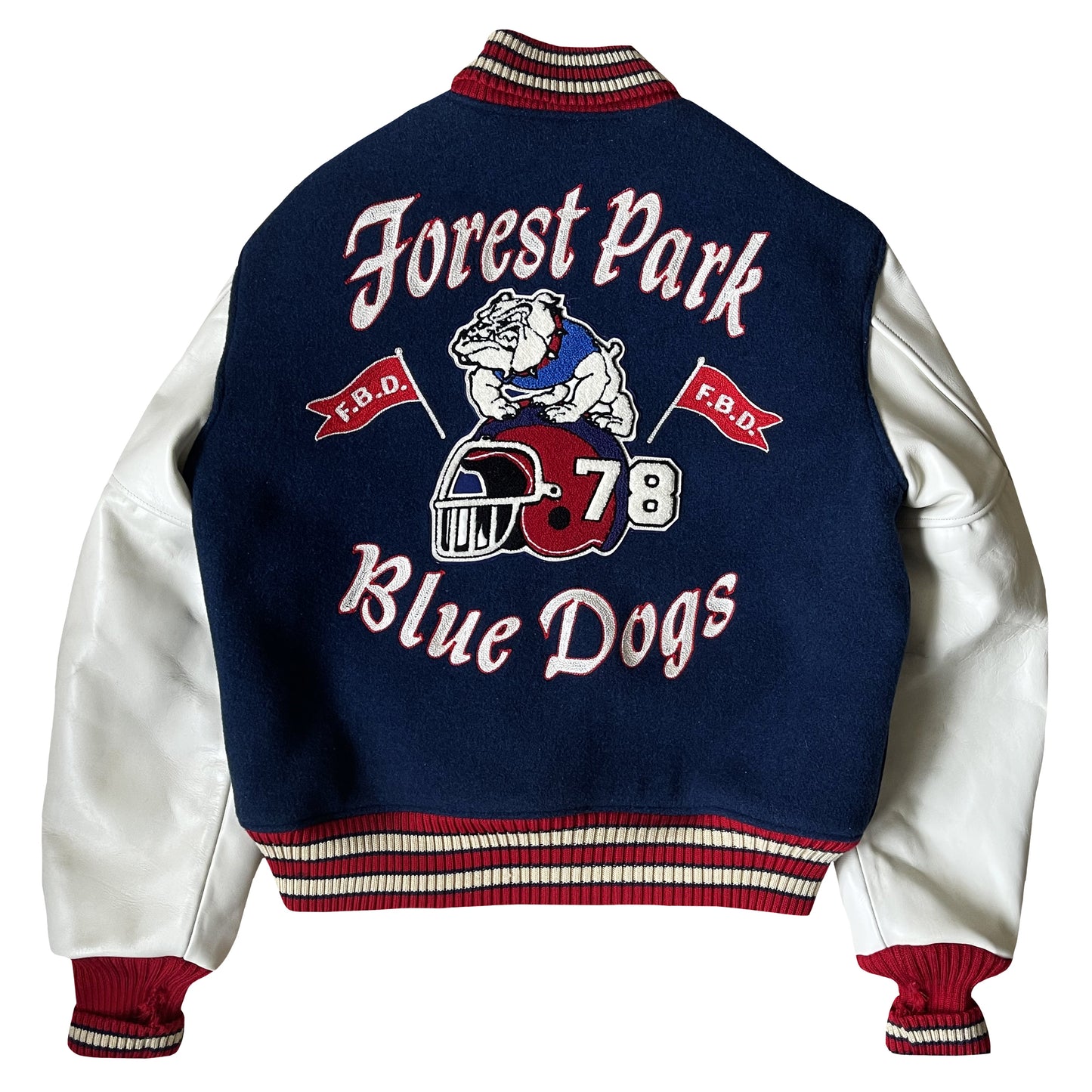 Whitesville 'Forest Park Bull Dogs' Varsity Jacket - XL | XL, Blue