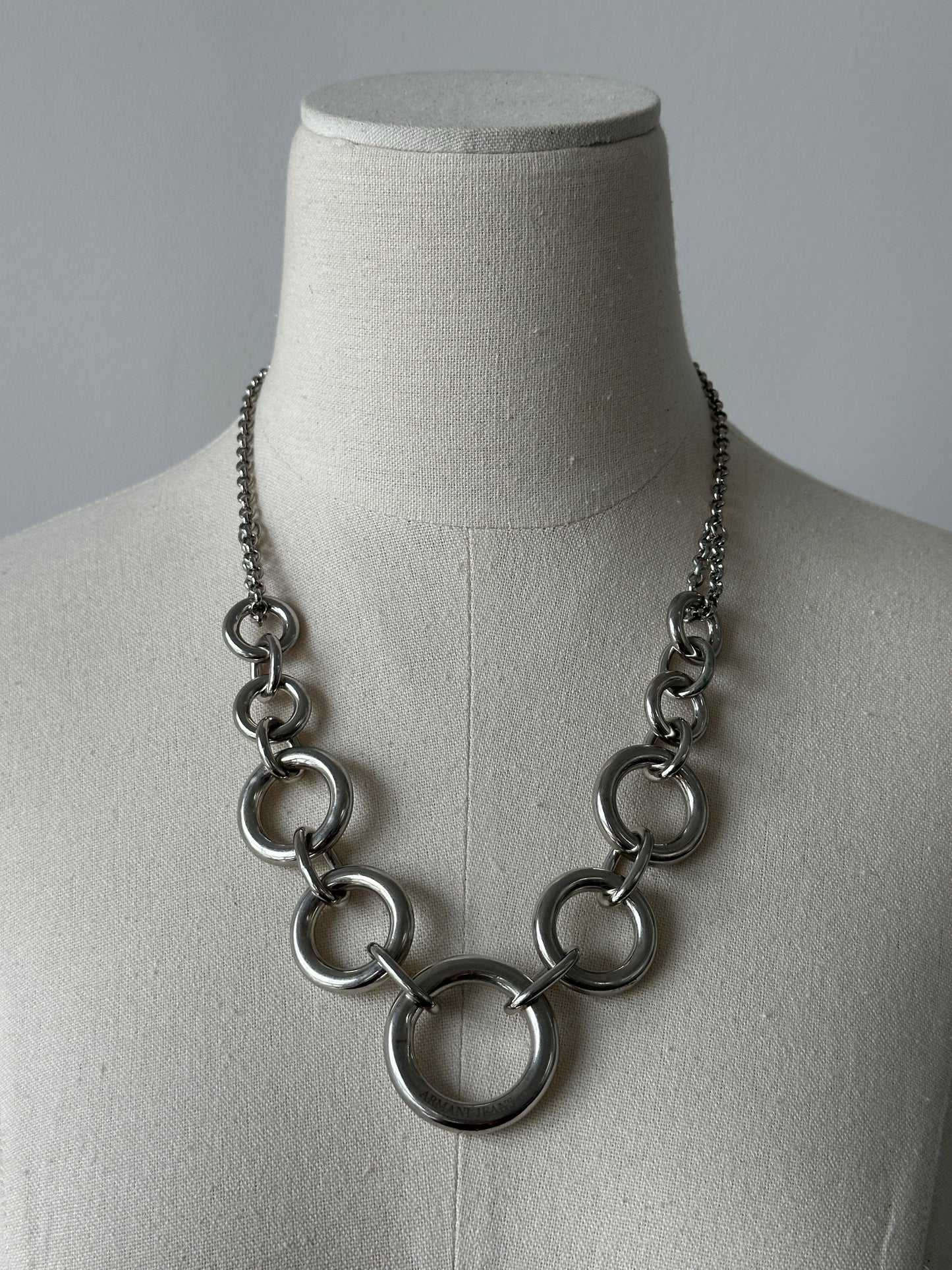 Armani Jeans 2000s Chain Link Logo Necklace