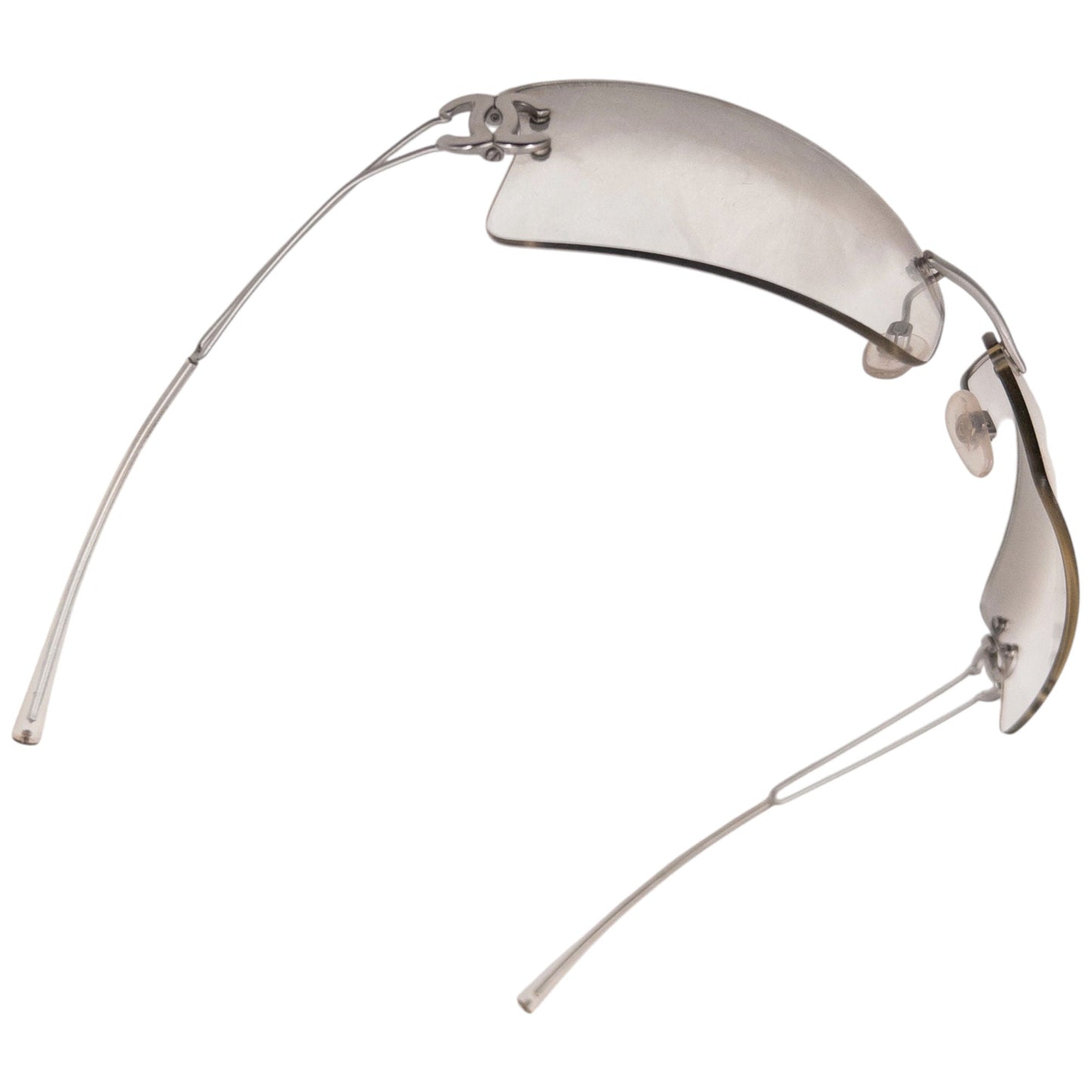 Vintage 2000s Chanel Rimless Sunglasses | O/S, Grey