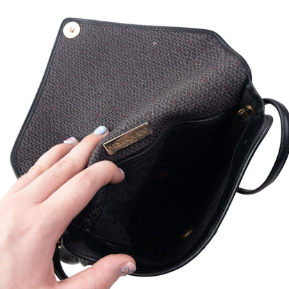 Vintage 80s YSL Yves Saint Laurent Woven Crossbody Bag | O/S, Black