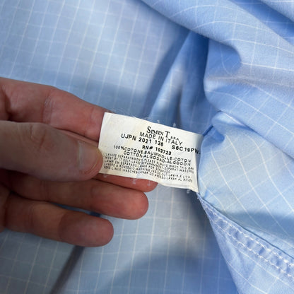 Armani Jeans 00’s Windowpane Check Shirt L | Large, Blue