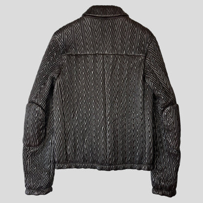 Prada Milano 2006 Runway 3D Ruched Leather Zigzag Jacket - IT48 | Default Title, Multicoloured