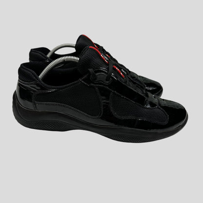 Prada Americas Cups Patent Leather Triple Black - UK9