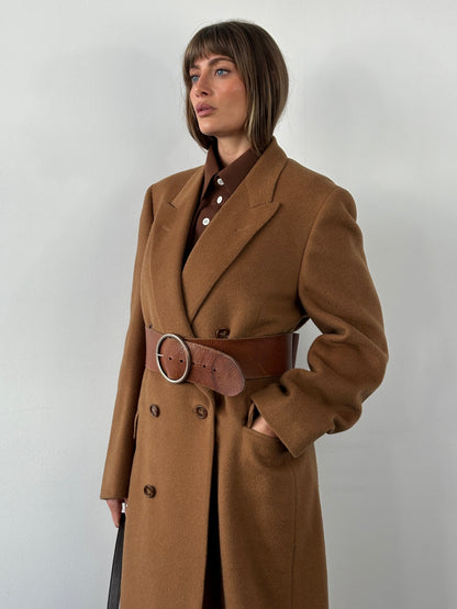 Italian Vintage 1980s Pure Cashmere Double Breasted Coat - XL