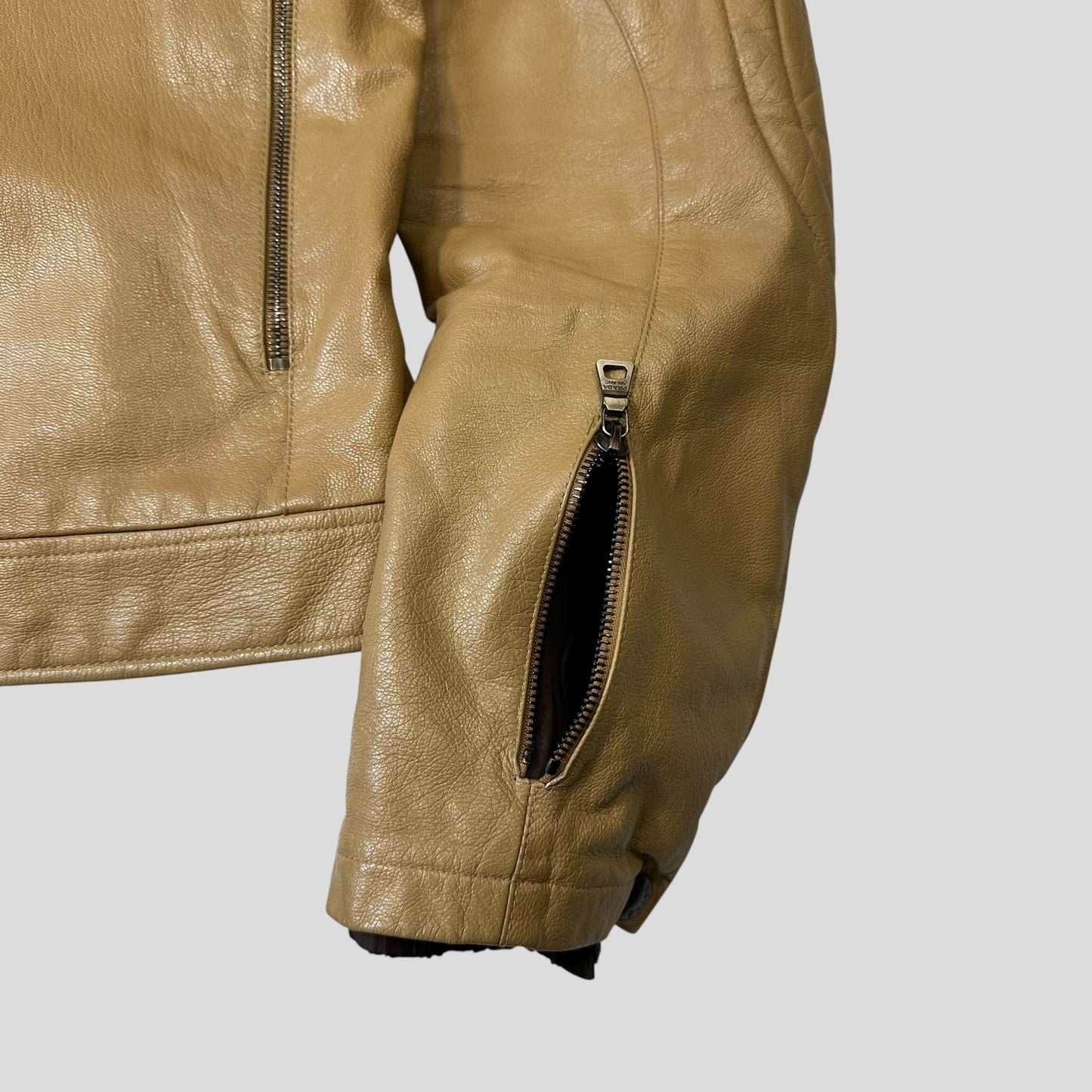 Prada SS00 Leather Articulated Elbow Detailed Moto Jacket - IT50 | Default Title, Red