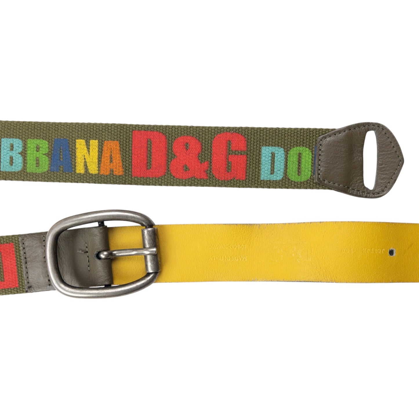 Vintage 2000s Dolce & Gabbana Rainbow Print Belt Size XL | O/S, Multicoloured