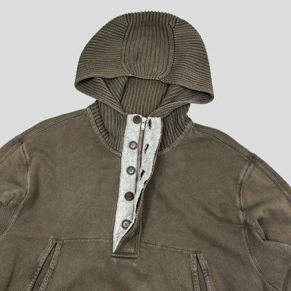 CP Company Heavy Cotton Knitted Hood Sweatshirt - XL/XXL | XXL, Khaki