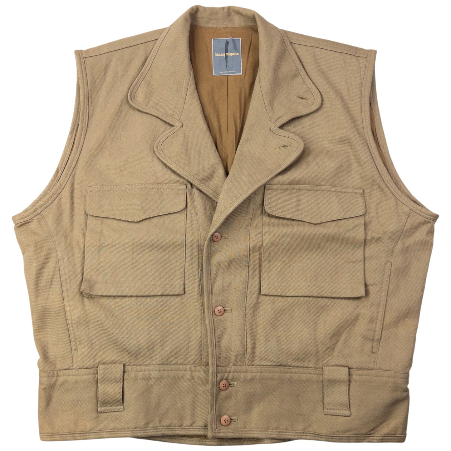 Vintage 80s Issey Miyake Button Up Gilet Vest Size L | Large, Brown