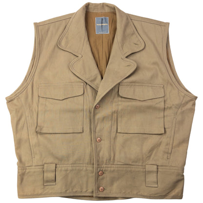 Vintage 80s Issey Miyake Button Up Gilet Vest Size L | Large, Brown