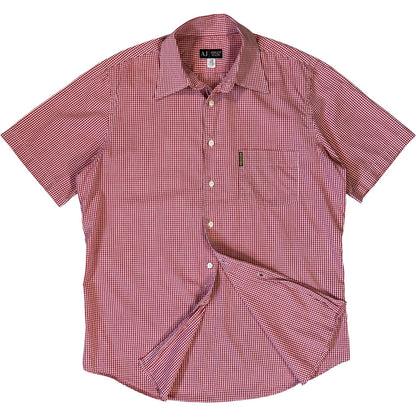 Armani Jeans 00’s Checkered Short Sleeve Shirt L | Large, Red