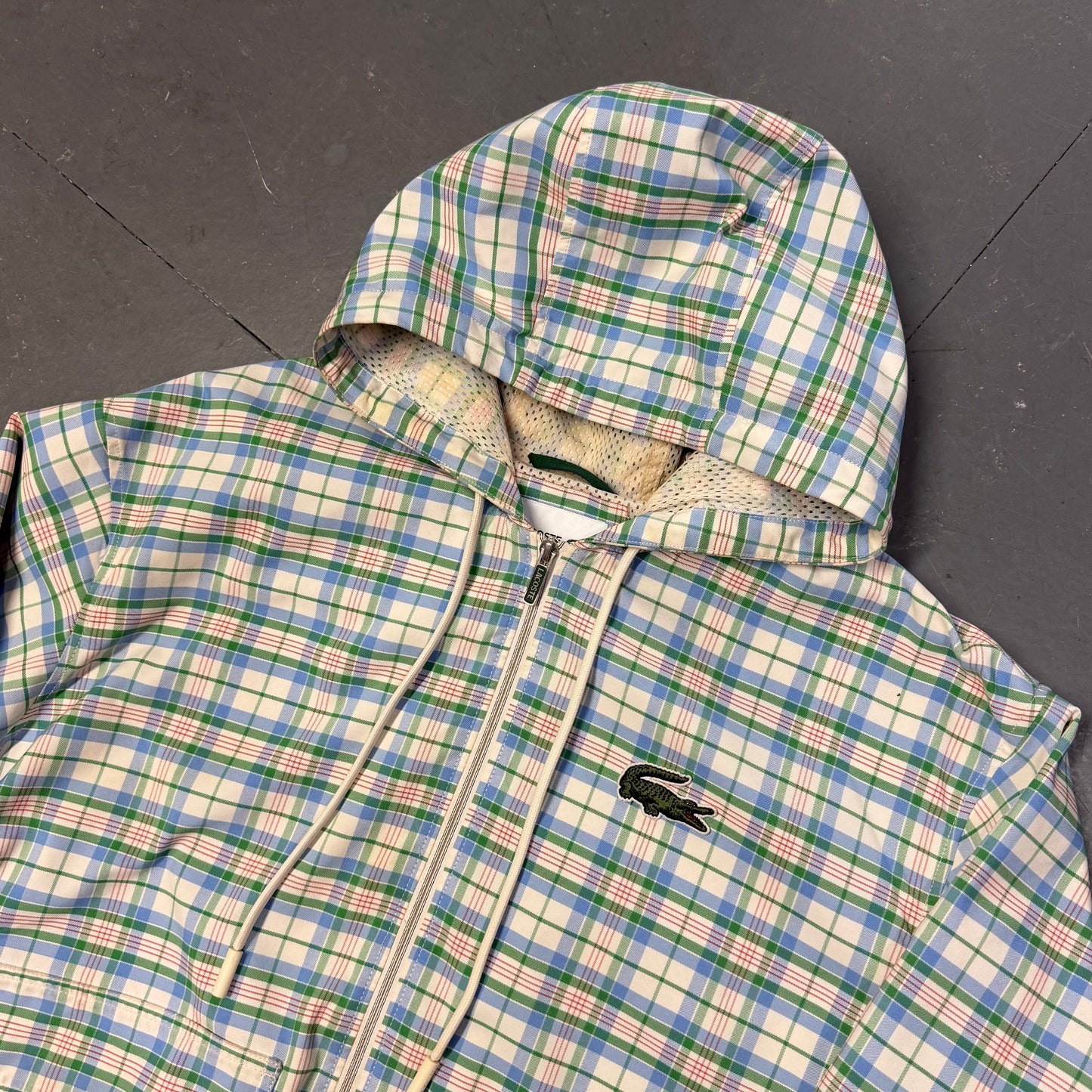 Lacoste Plaid Jacket In White (XL)
