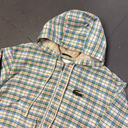 Lacoste Plaid Jacket In White (XL)