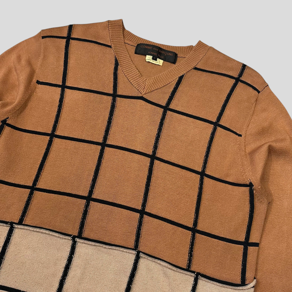 Comme Des Garçons Homme Plus 2002 Reconstructed Grid Knit - L (M) | Medium, Brown