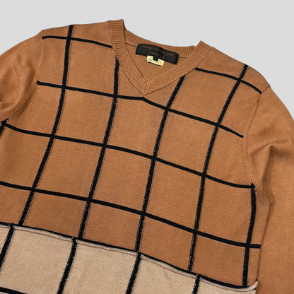 Comme Des Garçons Homme Plus 2002 Reconstructed Grid Knit - L (M) | Medium, Brown