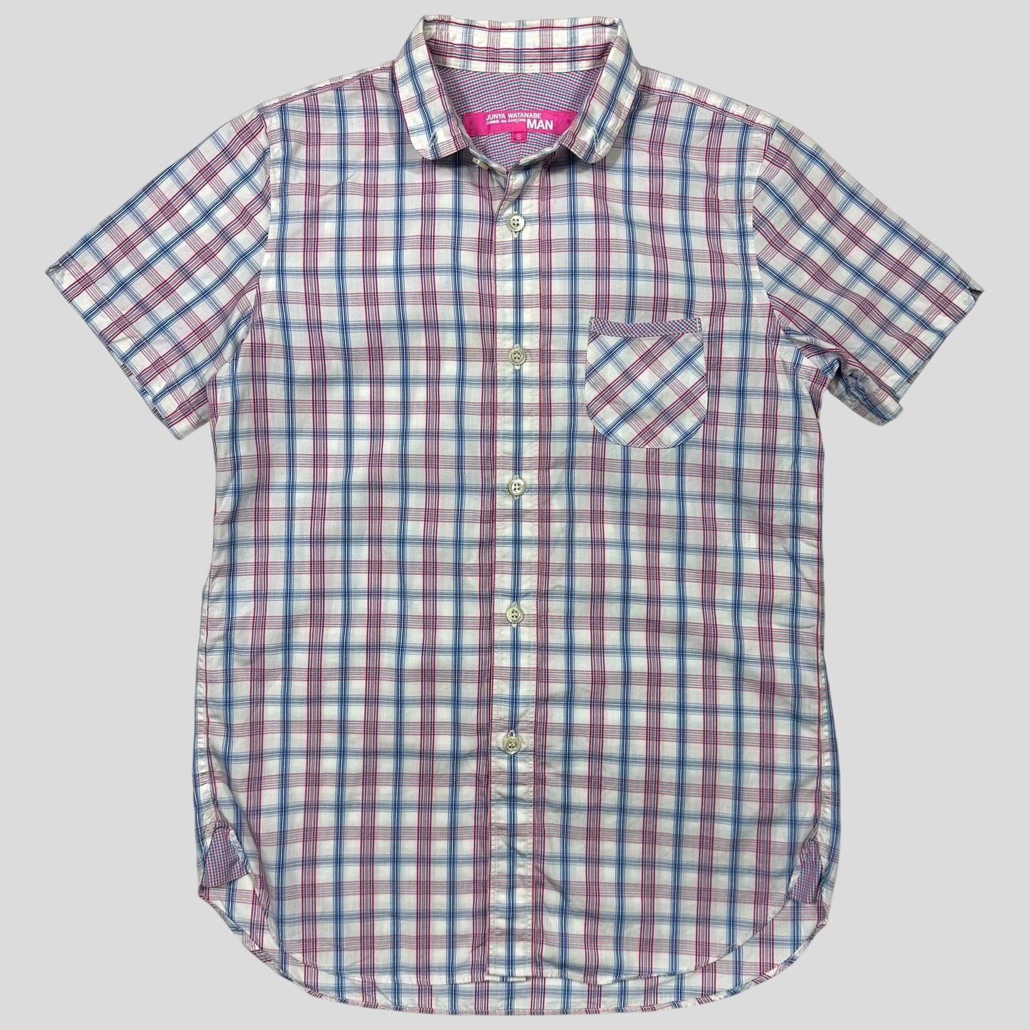 Junya Watanabe Womens 2012 Checkered Plaid Short Sleeve Shirt - S | Default Title, Multicoloured