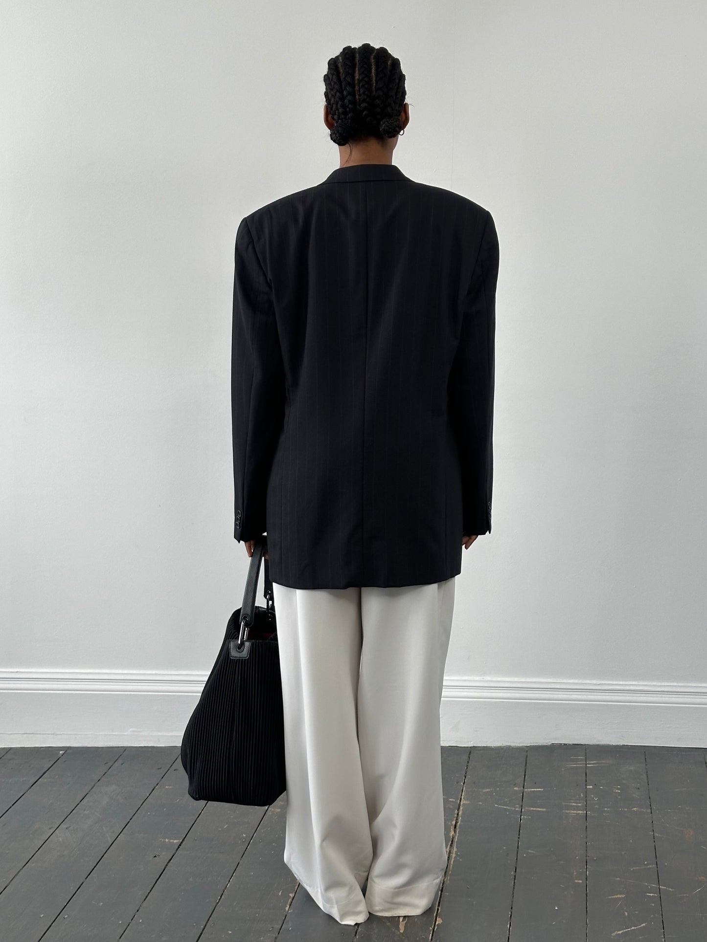 Armani Collezioni 2000s Pure Wool Stripe Single Breasted Blazer - 42R/XL