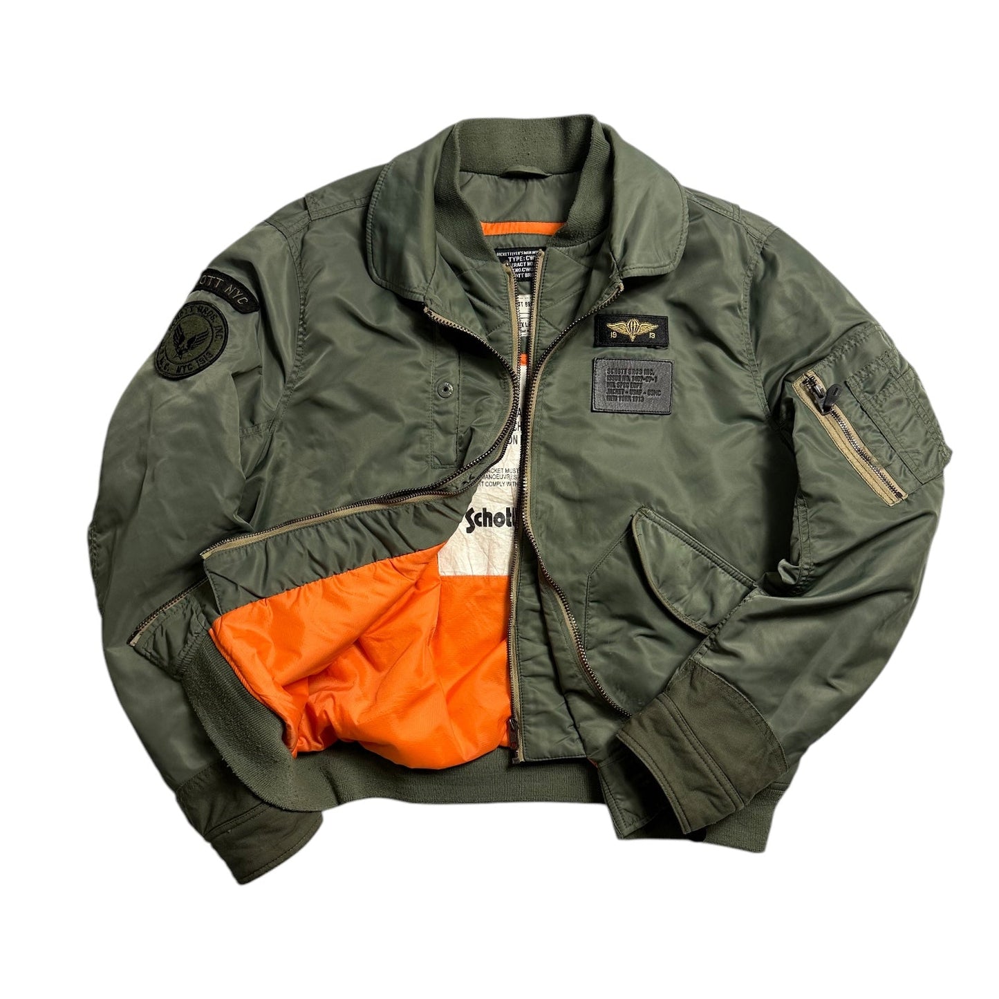 Schott NYC Green CWU-R Bomber Jacket