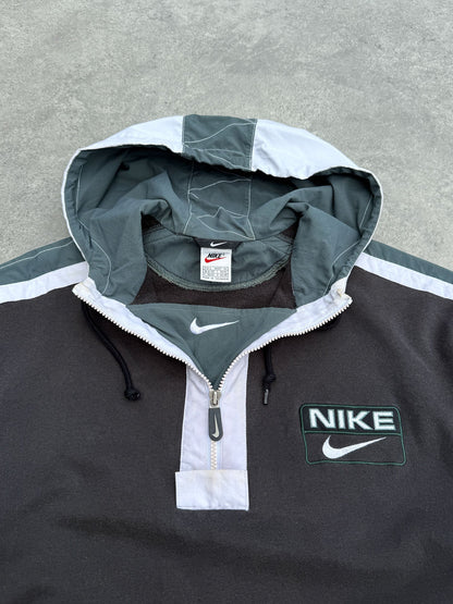 nike 1990s heavyweight embroidered spellout logo hoodie (l) | Default Title, Red