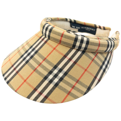 Vintage 2000s Burberry Nova Check Visor Hat Headband | O/S, Beige