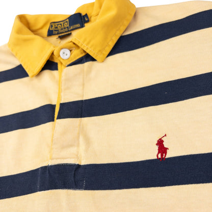 Vintage Ralph Lauren Striped Long Sleeve Rugby Polo Shirt Size L