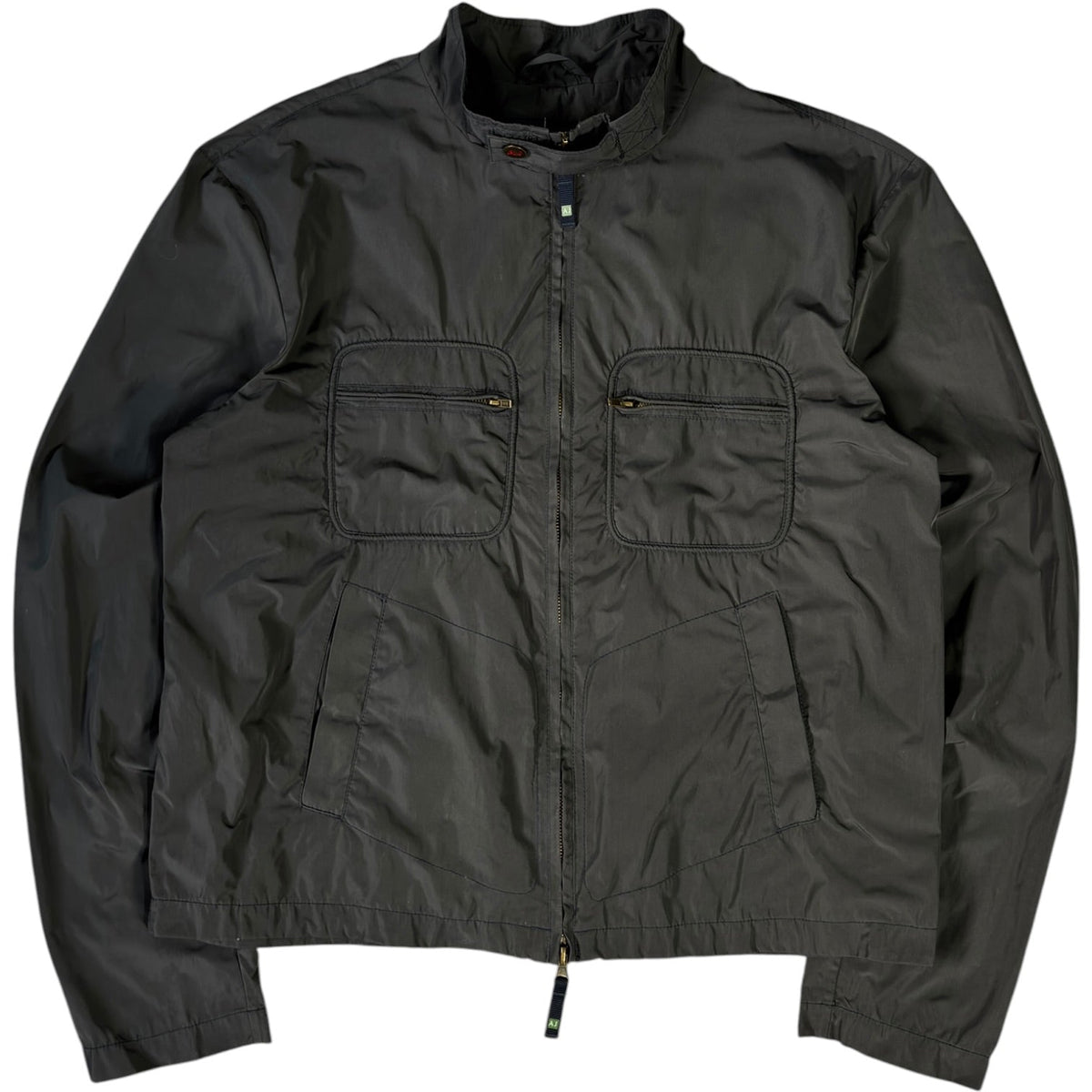 Armani Jeans 00's Dark Grey Cropped Multipocket Jacket XL | XL, Grey