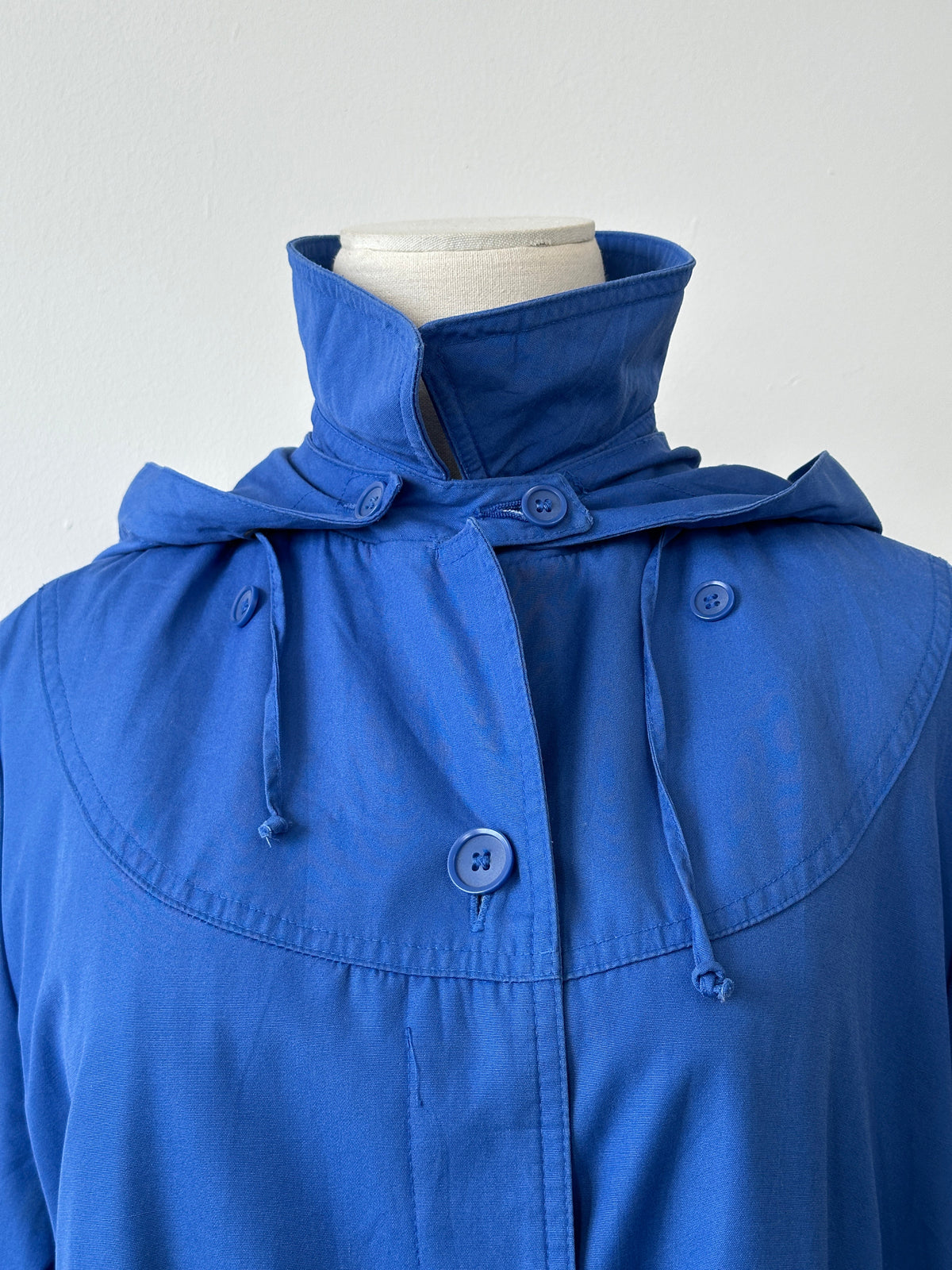 London Fogg 1980s Cotton Hooded Belted Trench - M