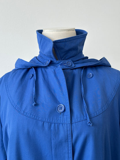 London Fogg 1980s Cotton Hooded Belted Trench - M