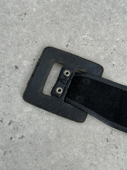 Vintage 1990s Square Leather Belt - XS-S
