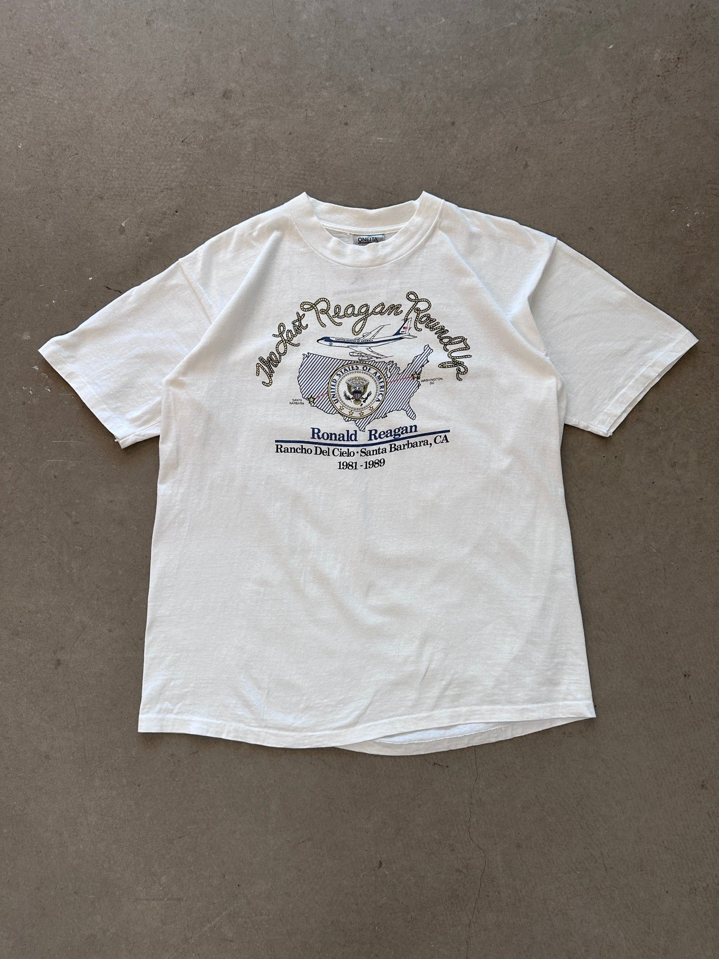1989 The Last Reagan Round Up T-Shirt - XL | X-Large, Red