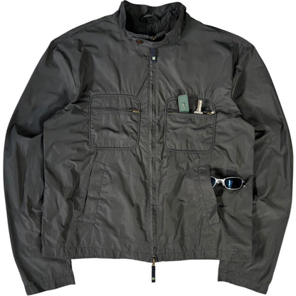 Armani Jeans 00's Dark Grey Cropped Multipocket Jacket XL | XL, Grey