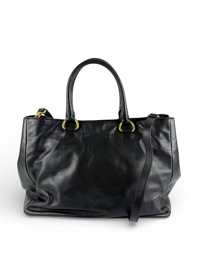 2010s Prada Nappa Leather 2Way Black Tote Bag | O/S, Black