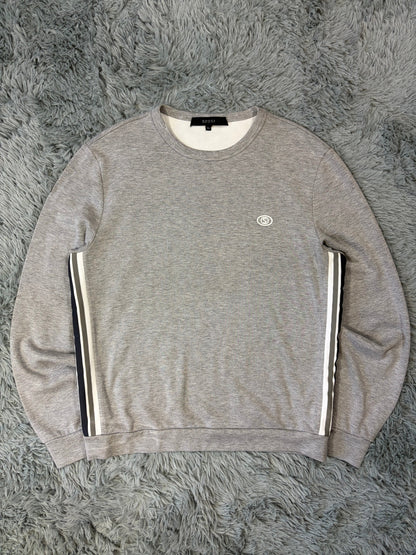 Gucci 2010s Striped Seam Tape GG Logo Sweatshirt - M/L | O/S, Grey