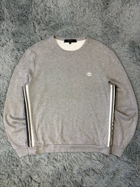 Gucci 2010s Striped Seam Tape GG Logo Sweatshirt - M/L | O/S, Grey
