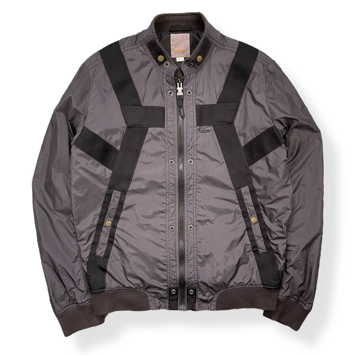 2000's Diesel Nylon Bondage Bomber Jacket (L) | Default Title, Black