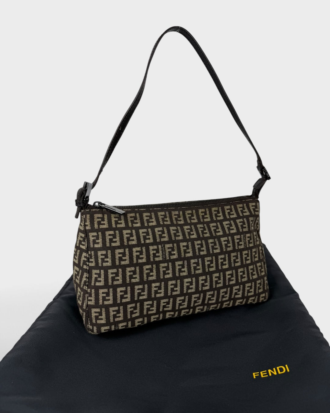 90s Fendi Zucca Brown Shoulder Bag | O/S, Multicoloured