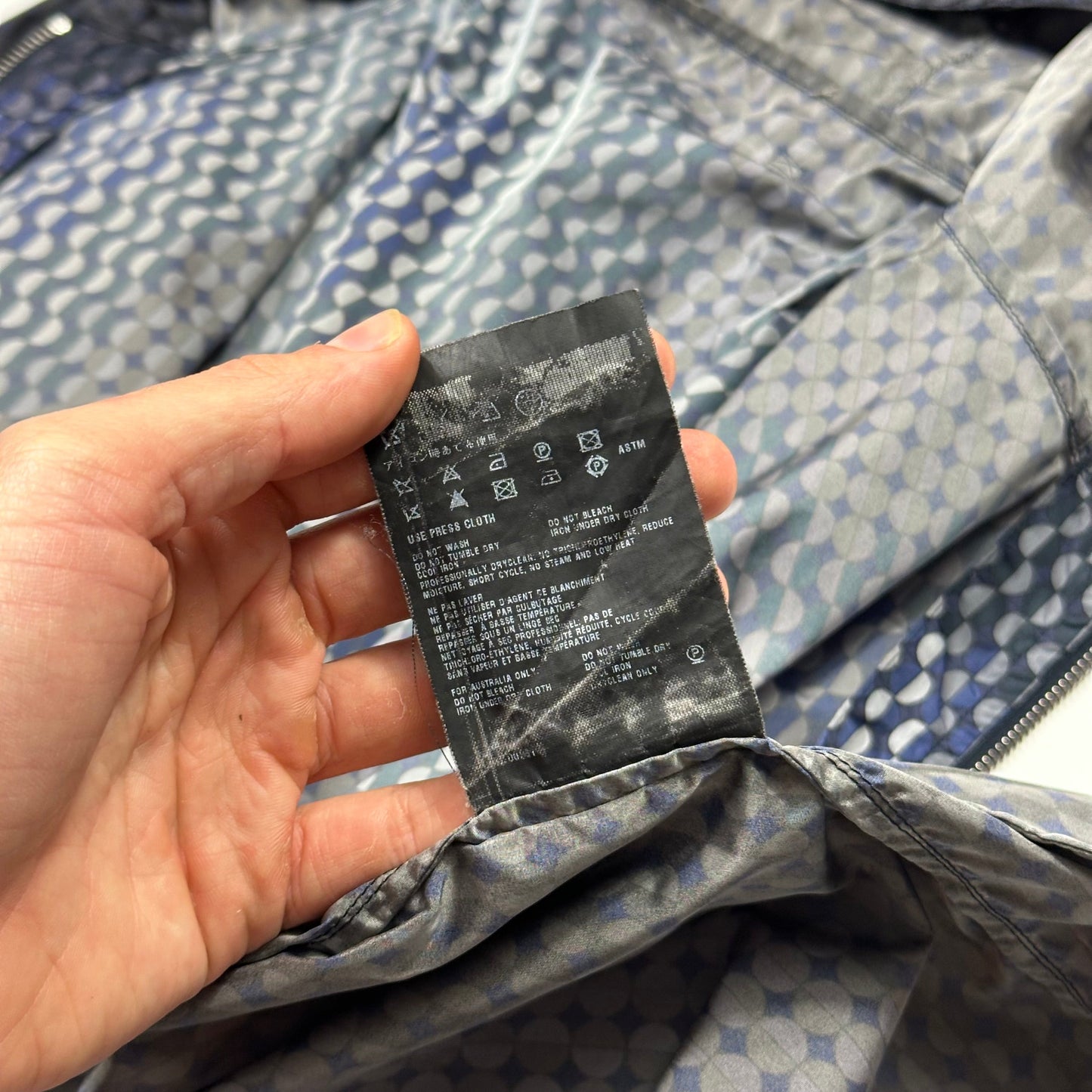 Prada Sport 2008 Geometric Shadow Print Nylon Jacket - M