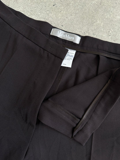 Max Mara Minimal Wool Mid Waist Tailored Trousers - W30 - Known Source