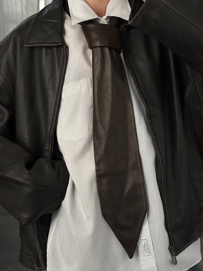 London Fog 1990s Distressed Leather Jacket - L