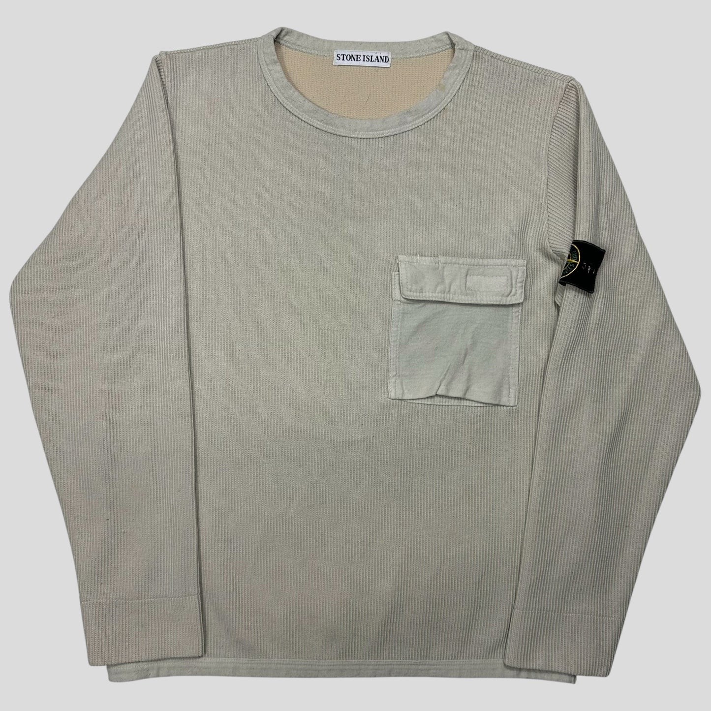 Stone Island 1999 BDU Ribbed Cotton Pocket Sweatshirt - M