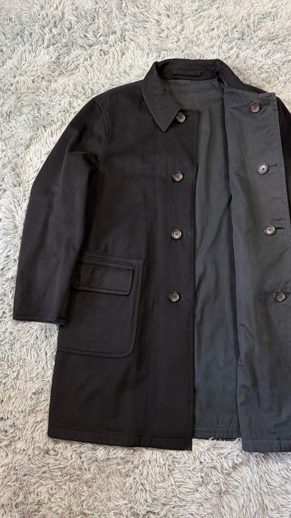 Gucci by Tom Ford 1999 Reversible Wool & Cotton Car Coat - L | O/S, Black