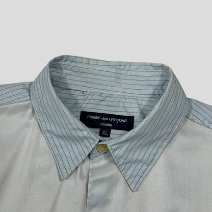 Comme Des Garçons Homme 00’s Striped Mix Material Shirt - M/L | Default Title, Baby Blue, Pale Grey