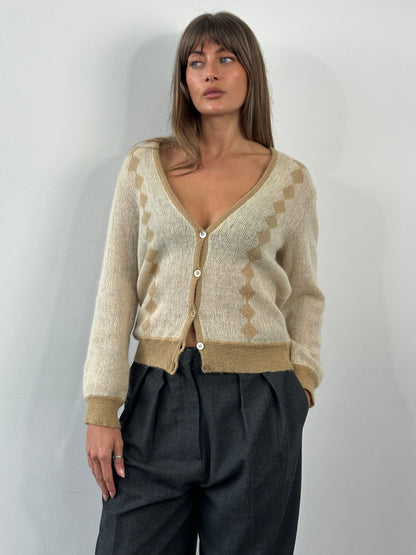 Italian Vintage 1980s Mohair Cardigan - S/M