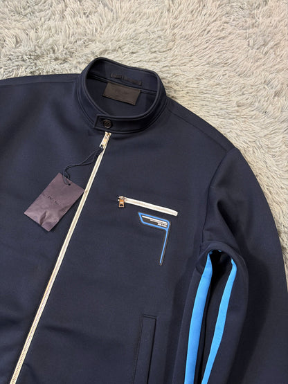 Prada 2018 Race Rubber Logo Contrast Stripe Blouson Jacket - IT52 | O/S, Multicoloured