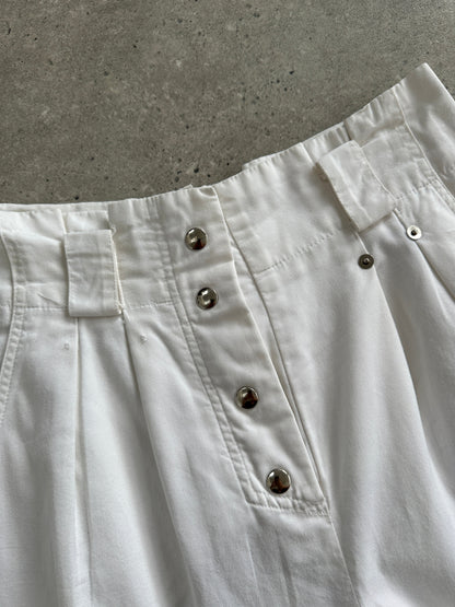 Vintage 1990s Pure Cotton High Waisted Tapered Trousers - W26