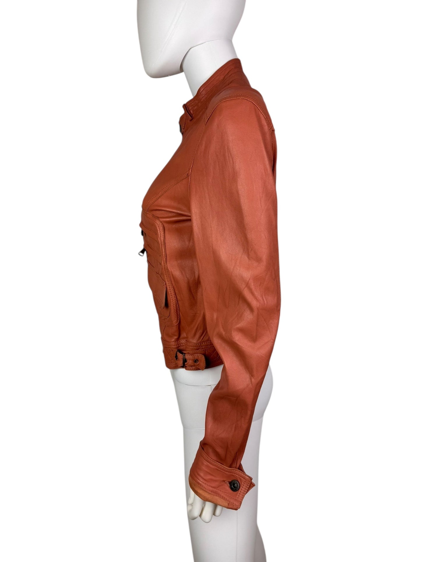 D&G 2000s salmon pink leather utility jacket | Salmon Pink, Salmon Pink