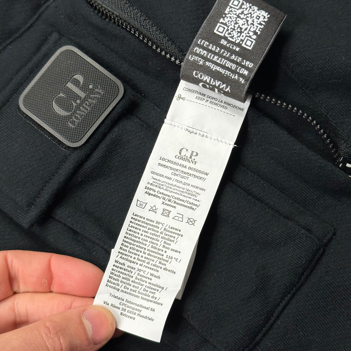 CP Company Metropolis Full-Zip Hoodie - S/M | Small, Black