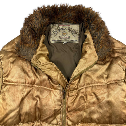 Armani Jeans Bronze Cropped Puffer Jacket